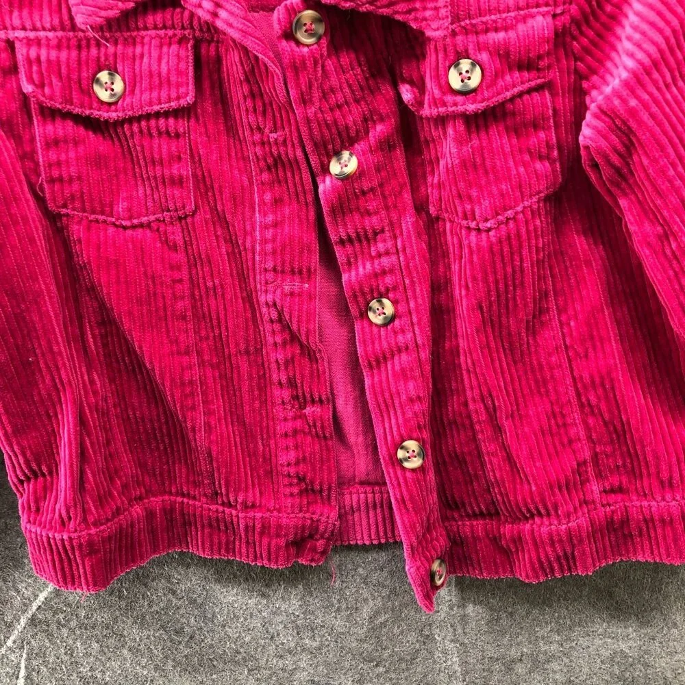 Cynthia Rowley Girls 10-12‎ (L) Pink Corduroy Jacket Cropped Cotton